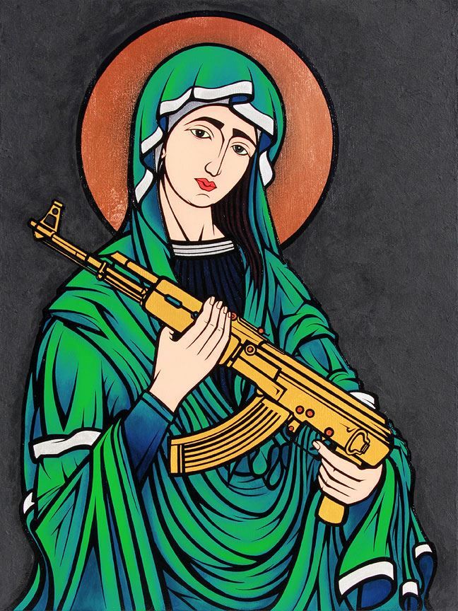 OUR-LADY WEAPON RIFLE BADASS CHRISTIAN
