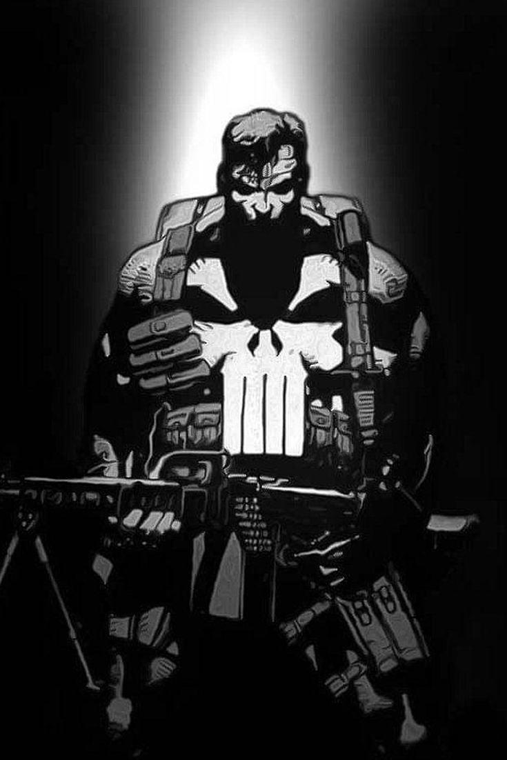 THE PUNISHER 2A RIGHT CONSTITUTION WEAPON BLACK WHITE FRANK CASTLE