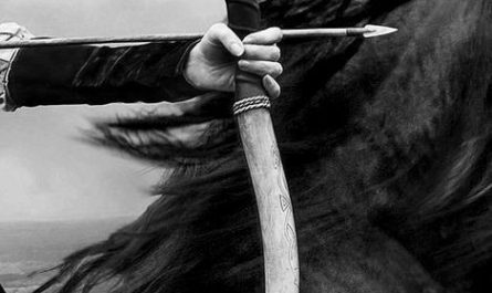 HEALTH GOTH ARCHER BOW HORSE RIDER LADY SEXY BLACK AND WHITE